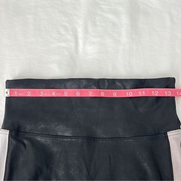 Spanx Black Faux Leather Side Stripe High Waist Leggings Size Large - Picture 8 of 9